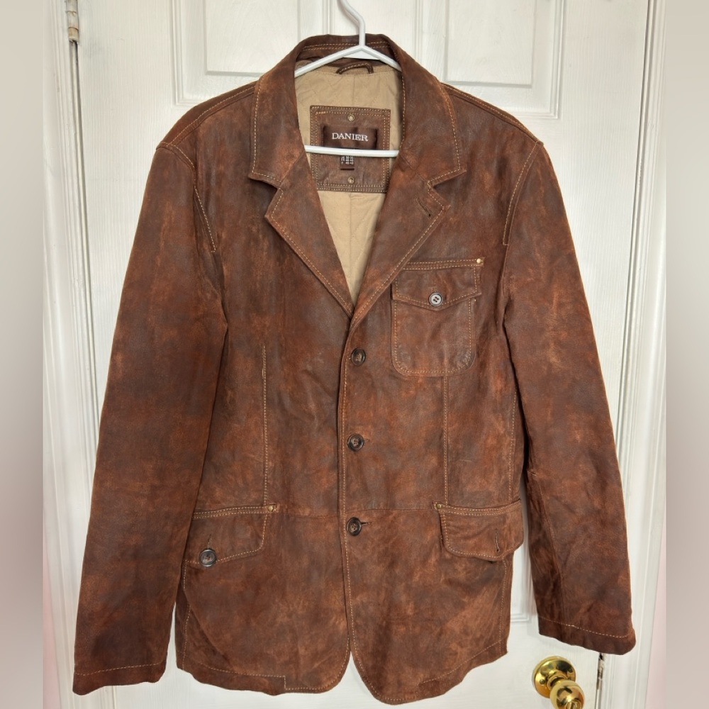 Vintage 90s Danier Genuine Suede Leather Jacket Men's Small